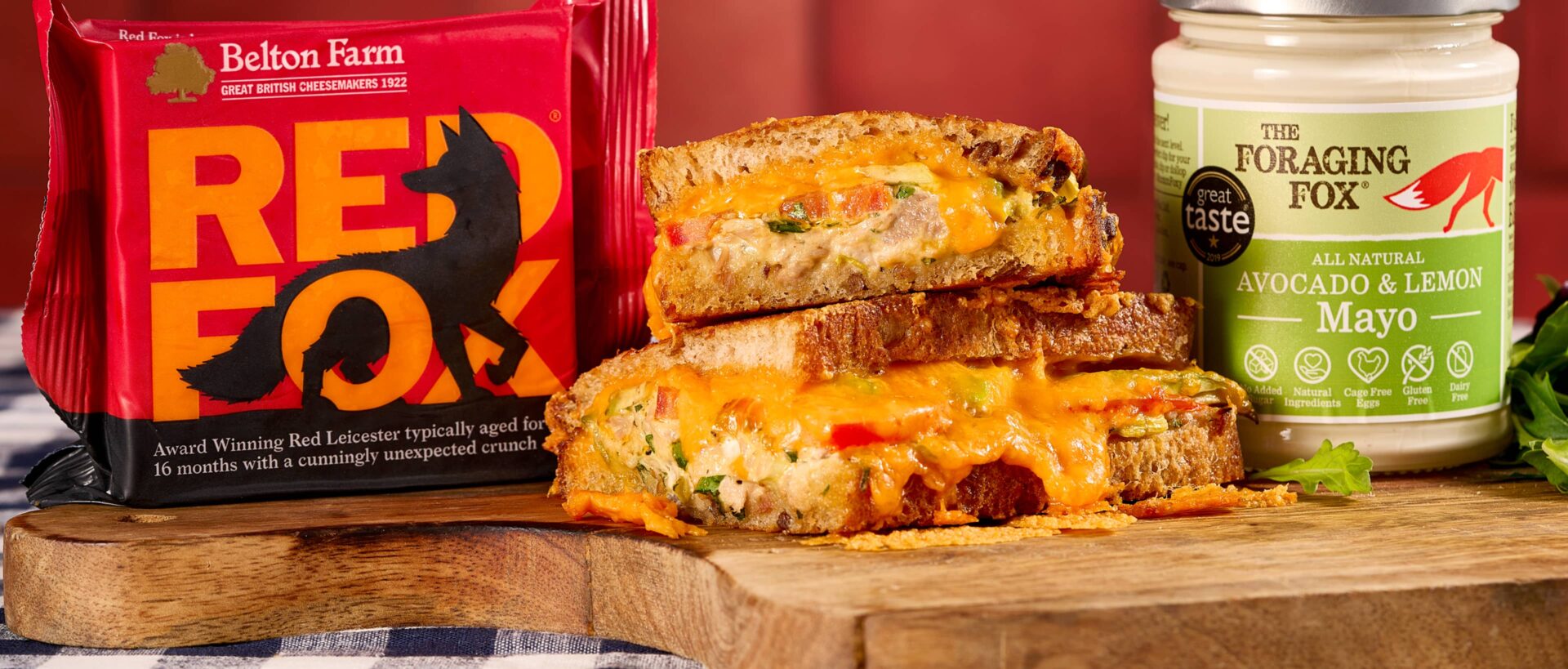 Belton Farm Red Fox next to a cheese toastie